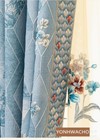 French modern jacquard blue cloth blackout curtain tulle valance drape C1621
