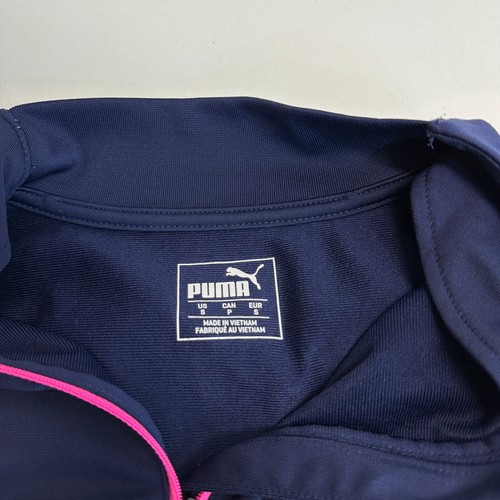 Puma Arsenal Track Jacket Adult Small Navy Pink Training Pullover 1/4 Zip 18/19 - Picture 10 of 12