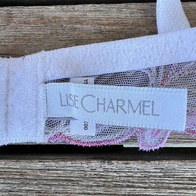 Lise Charmel Ete Frivole Wireless Bra Azalea Floral Embroidered Lace Large GUC
