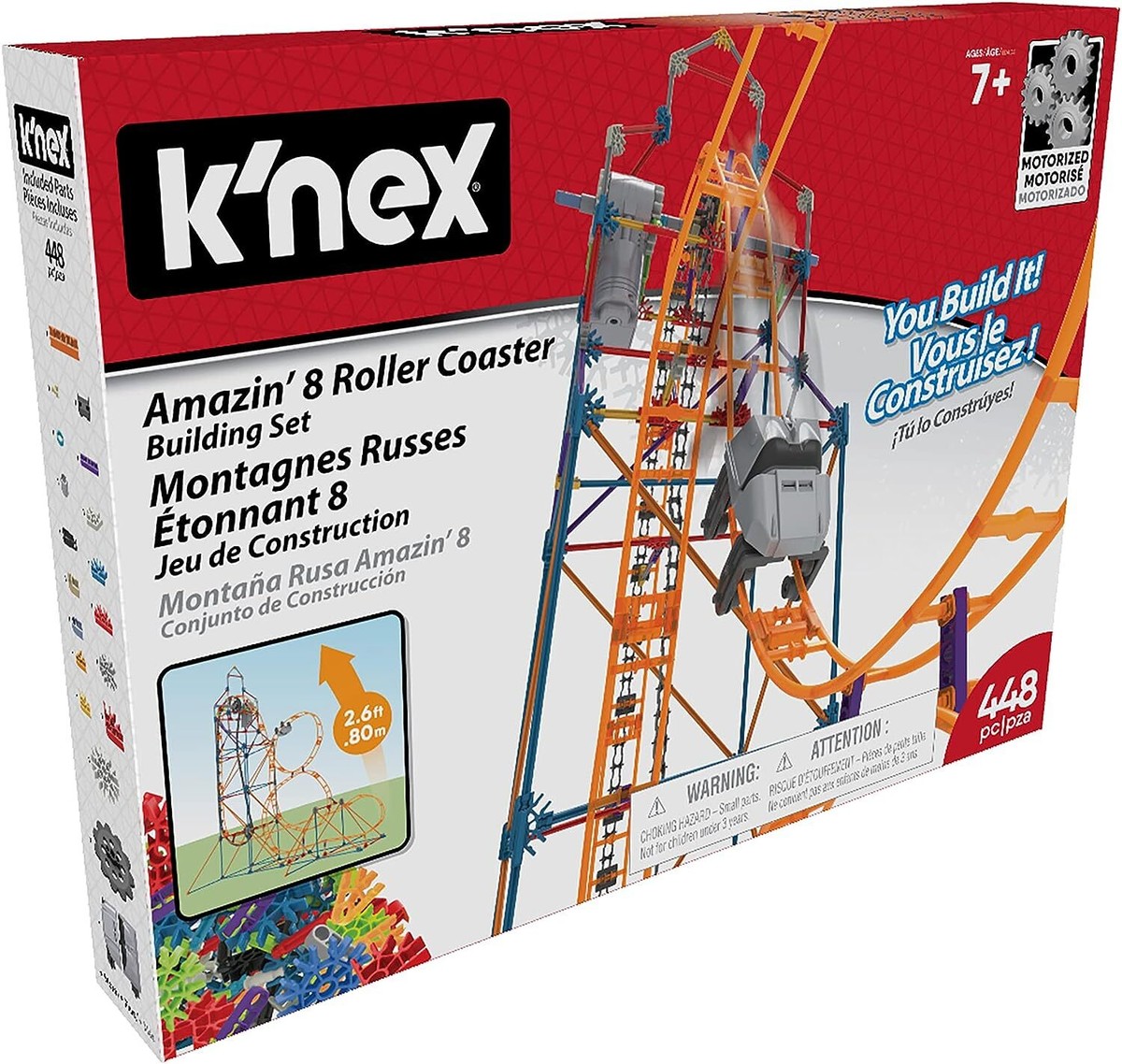 kセットA KNEX 80216 Amazin 8 Coaster Building Set, Colourful Construction