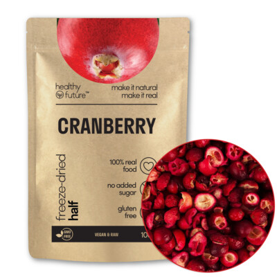 Gefriergetrocknete Cranberries halb 100% natürlich ohne Zuckerzusatz ohne Konservierungsstoffe