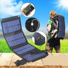 100W Solar Panel Foldable Power Bank Outdoor Camping Hiking USB PV Phone Charger