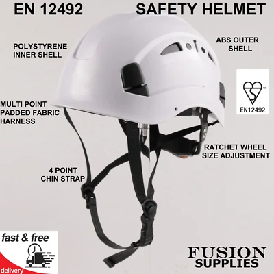 TRAEGA EN12492 SAFETY HELMET.PETZL STYLE.RESCUE.CLIMBING.ABSEILING. ADVENTURE SPORTS.