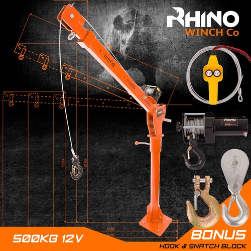 Electric Hoist Crane 12v 3000lb Vehicle Mounted Crane Heavy Duty