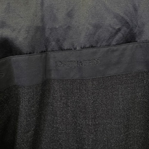 Joseph & Feiss Trench Coat Mens 44 Short Black Wool Lined Preppy Old Money Vtg - Picture 5 of 13