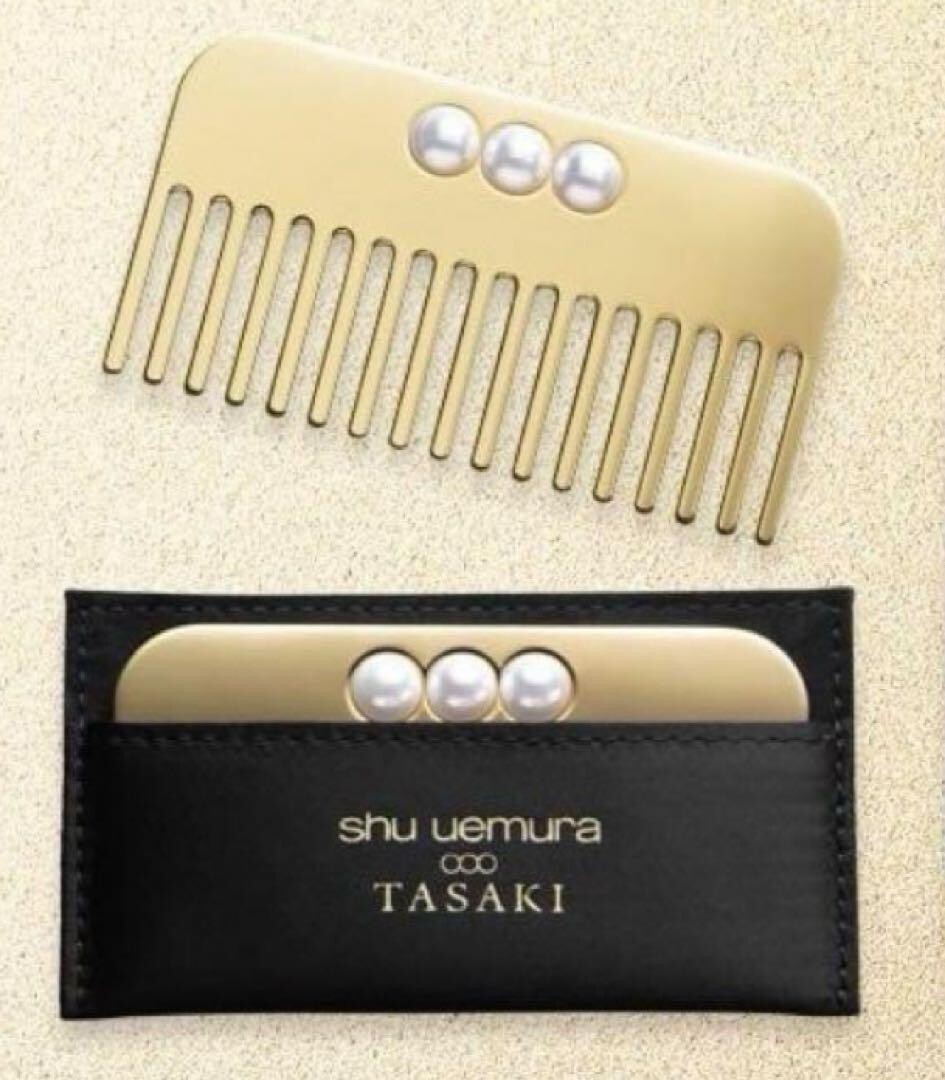 shu uemura x TASAKI オリジナル コームセット shu uemura x TASAKI collaboration Comb Novelty Pearl Gold