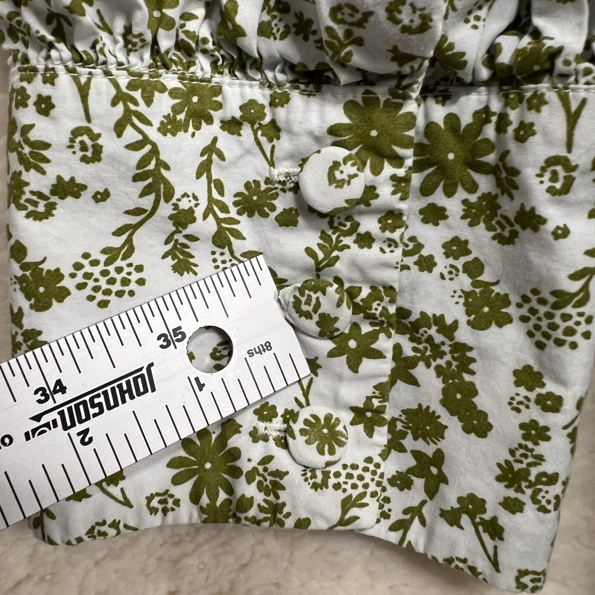 Zara Dress Women's M Green White Floral PuffSleeve V Neck Mini | eBay