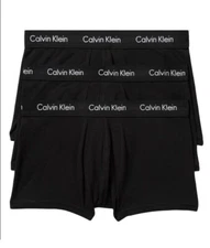 Calvin Klein Men's Modern Cotton Stretch 3 Pack Low Rise Trunks Black Size XL