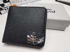 Vivienne Westwood Saffiano Rounded Square Wallet Black Silver ORB Logo