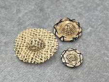 Miniature set Of straw hats Three Different Sizes