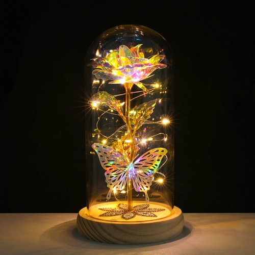 Enchanted Galaxy Flower LED Rose in Glass Dome - Christmas Birthday Gift for Her - Picture 11 of 229