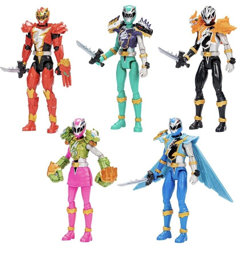 Power Rangers Dino Fury Team Up Pack 5 Action Figures & 7 Accessories Set