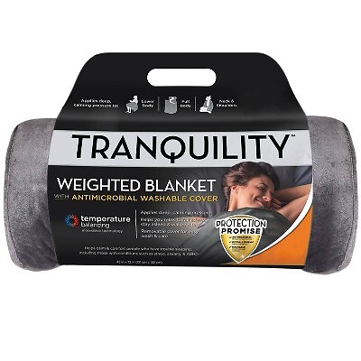 Утяжеленное одеяло для поддержания температуры 48x72, весом 15 фунтов, серое - Tranquility