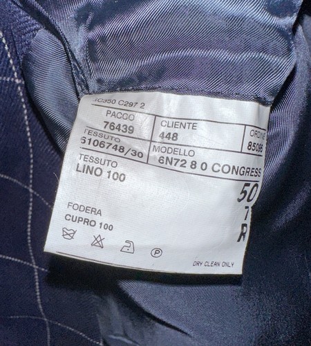 POLO RALPH LAUREN AUTHENTIC LUXURY 100% LINEN BLUE JACKET 50 IT - 40 USA MINT - Picture 5 of 5
