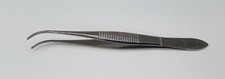 Jarit 355-101 Ophthalmic 0.8mm Wide Tip Half Curved Eye Dressing Forceps 4"