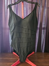 Swimsuits For All Black 1 Piece Pleated Swimsuit. Plus Size 24