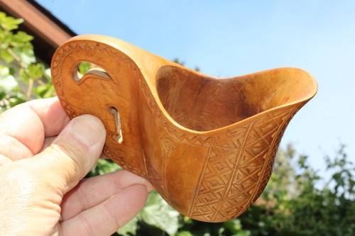 Vintage Slovenia Yugoslavian Wedding Cup Hand Carved - Picture 2 of 15