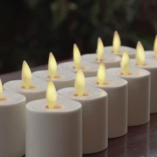 Flameless Rechargeable Tealight Candles with Moving Flame Remote Tea Lights
