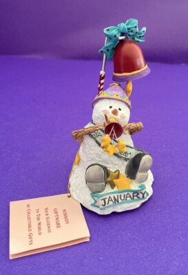 NWT Simpson Giftware 12 Months of Snow Man Happy New Year JANUARY SALE!