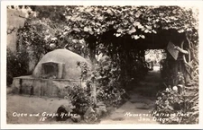 RPPC Oven, Grape Arbor, Ramona's Marriage Place, San Diego, California- Postcard