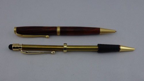 Touchpen mit Dreh-Kugelschreiber Comfort gold, Pen Blank, Pen Kits, Drechselholz - Bild 4 von 4