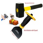 Concrete Breaker 4'' 100mm Brick Bolster with Guard & 1kg Lump Hammer