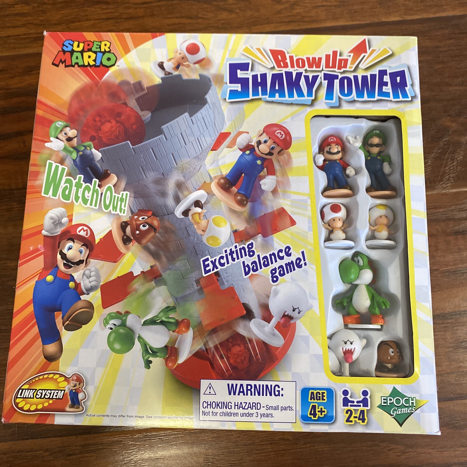 Super Mario Blow Up Shaky Tower Balancing Game With Super Mario Action Figures