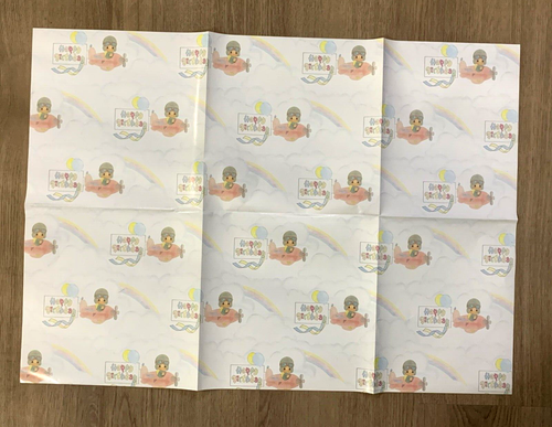Vintage Precious Moments BIRTHDAY Gift Wrap Wrapping Paper NEW 8 Sheets NOS - Picture 5 of 6