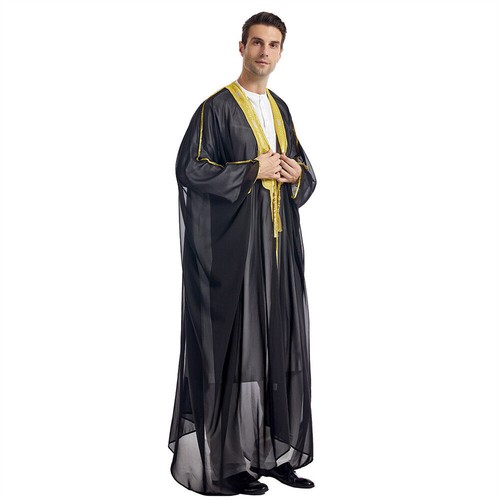 Men Thobe Jubbah Islamic Jubba Dishdash Muslim Abaya Kaftan Daffah Saudi Kimono - Picture 68 of 165