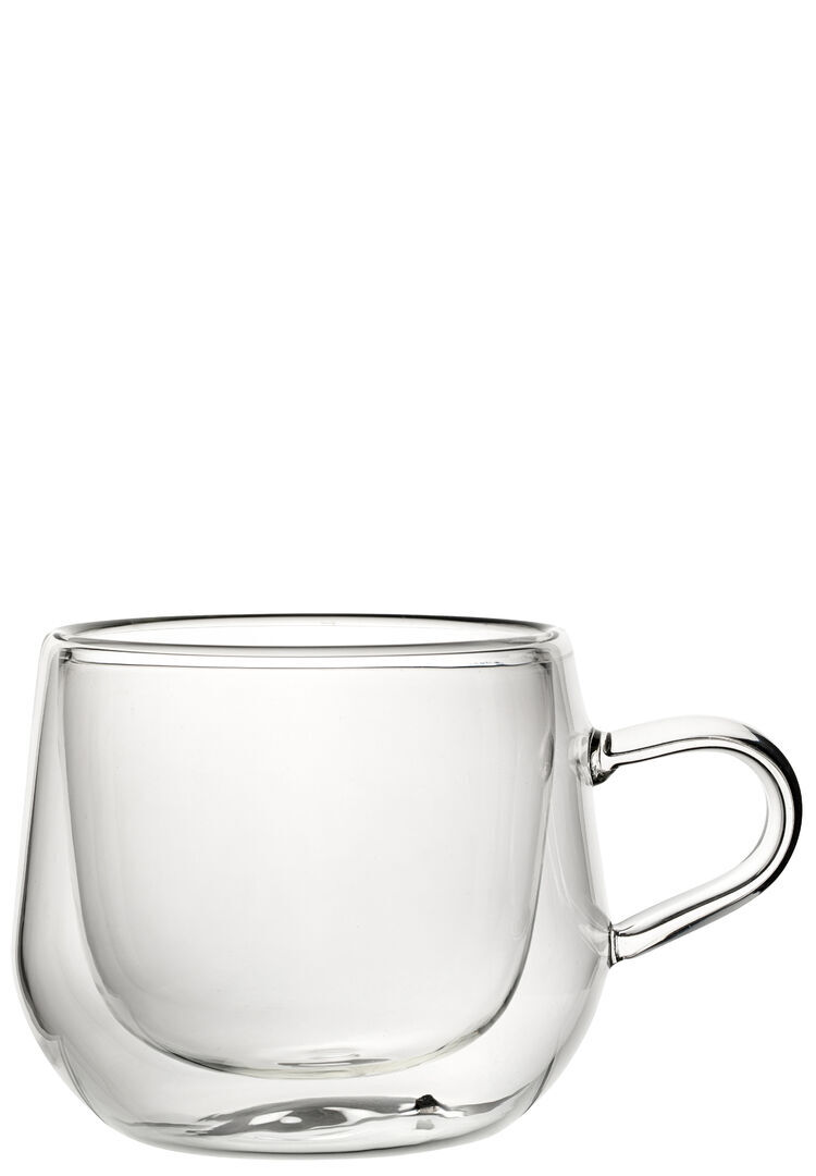 Double Walled Buddha Class Mug Clear Glassware Drinking 14Oz (39Cl) Pack Of 6