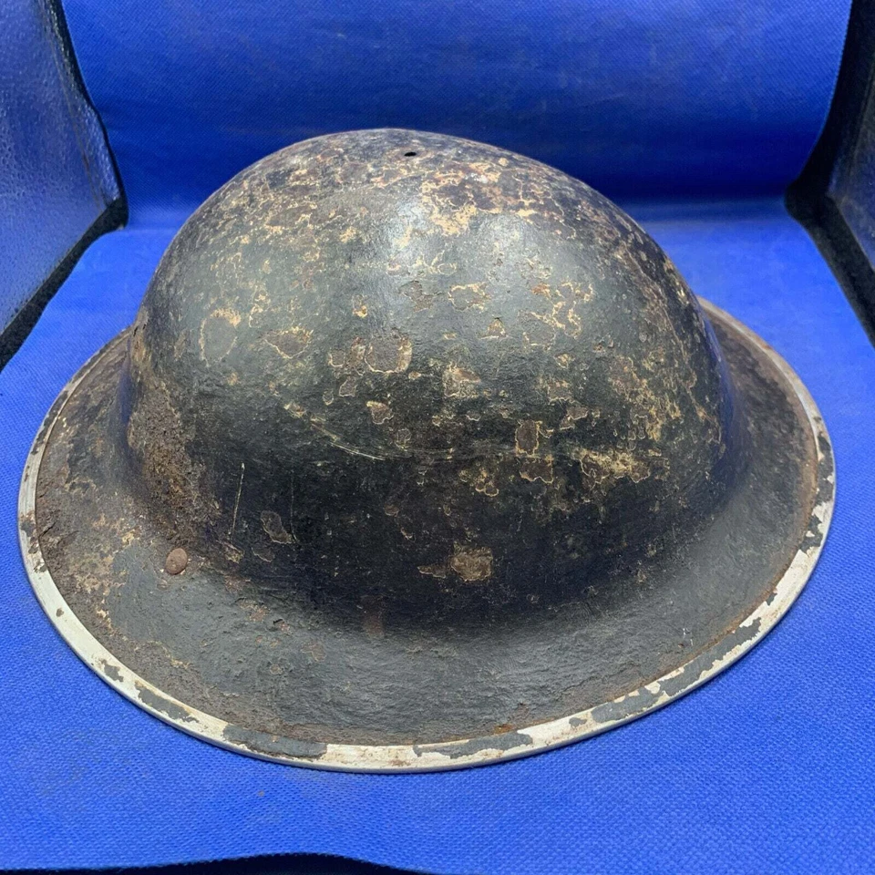 Original Casco De Combate Británico Mk2 Brodie De La Segunda Guerra Mundial - Imagen 2 de 4