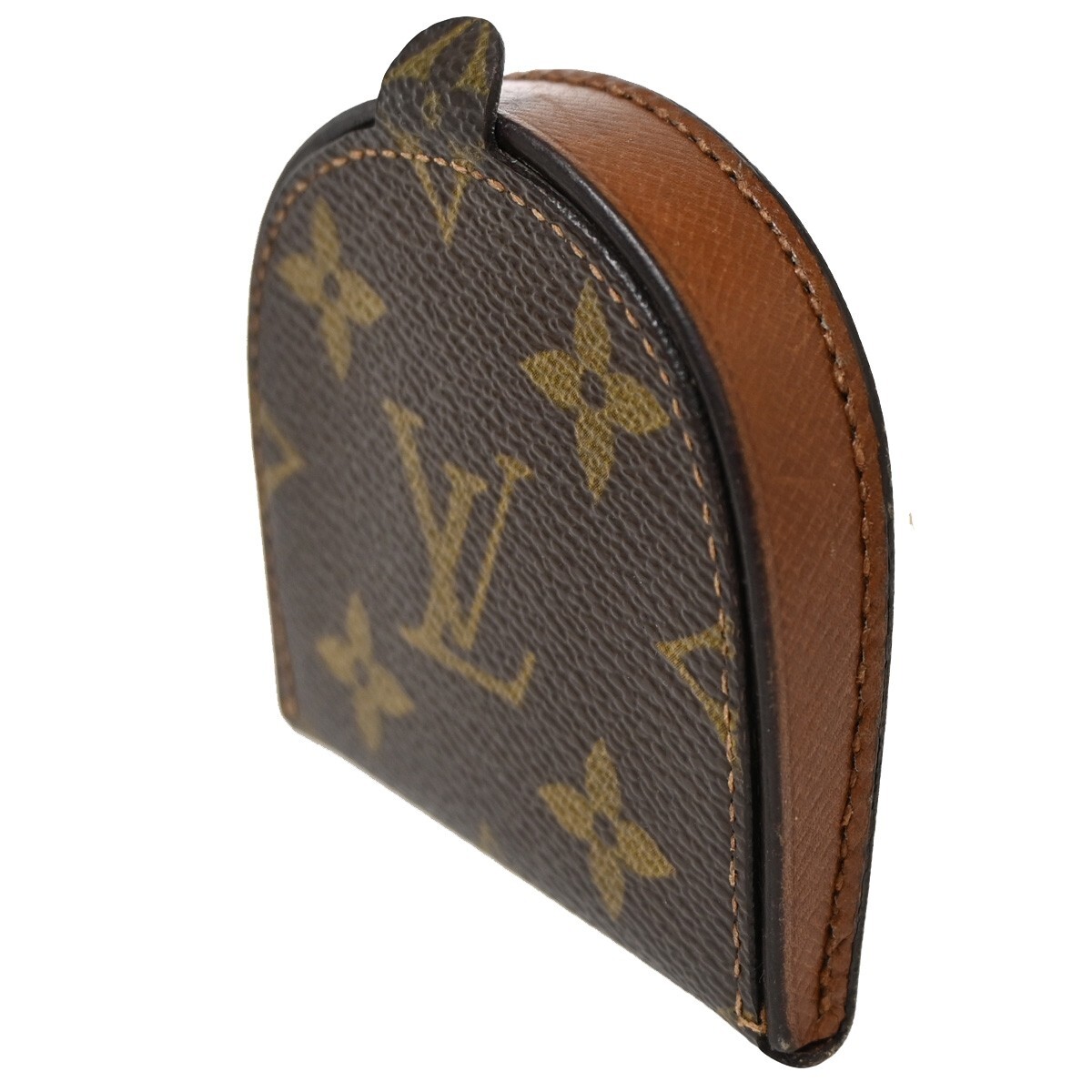 LOUIS VUITTON Cuvette Coin Purse Monogram Leather Brown France  