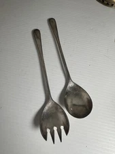Vintage Salad Serving Set Silver plated Italy