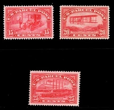 MOMEN: US STAMPS #Q7-Q9 PARCEL POST MINT OG H XF LOT #82447*