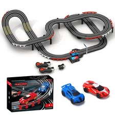Slot Car Race Track Sets, 2 High-Speed Track Cars, Lap Counter, Birthday Gift...