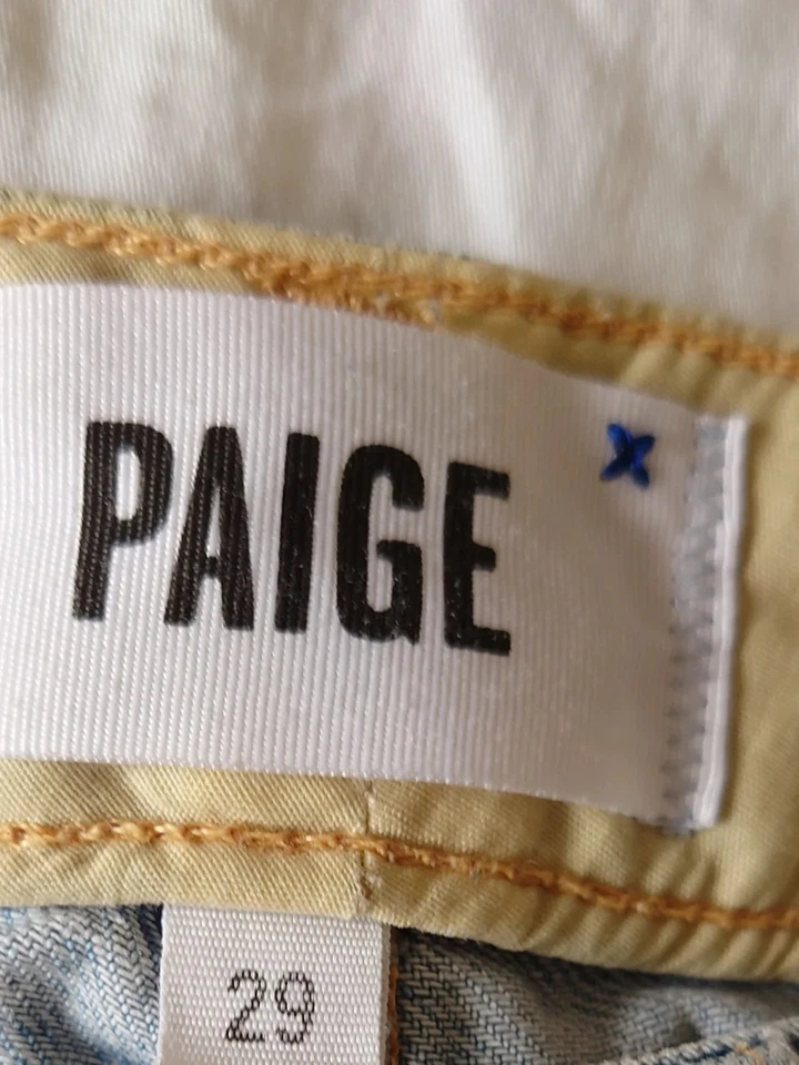 PAIGE Short en Jean Femme Bleu Effet Vieilli (EU 38, INT M, W29) - Photo 4/4