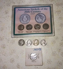 (9) Antique US Nickles Buffalo, War & V.