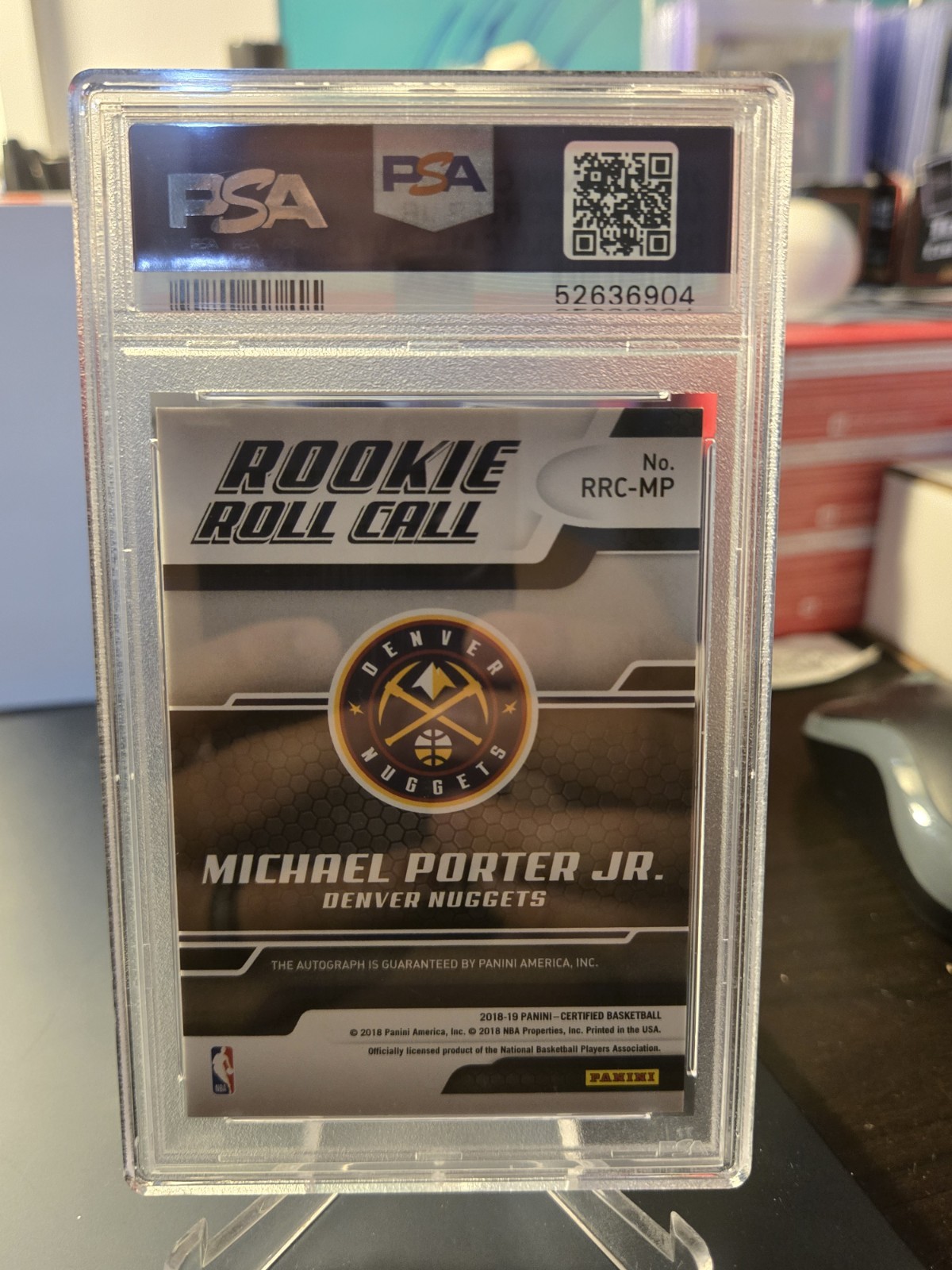 2018-19 Certified Michael Porter Jr. Rookie Roll Call Auto PSA 8 Denver Nuggets view 6