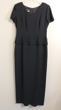 Donna Morgan Vintage Navy Blue Evening Dress with Sequins - Size 8