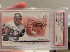 DEION BRANCH 2002 SP Authentic Signed Rookie AUTO / AUTOGRAPH #d /1150 PSA 10