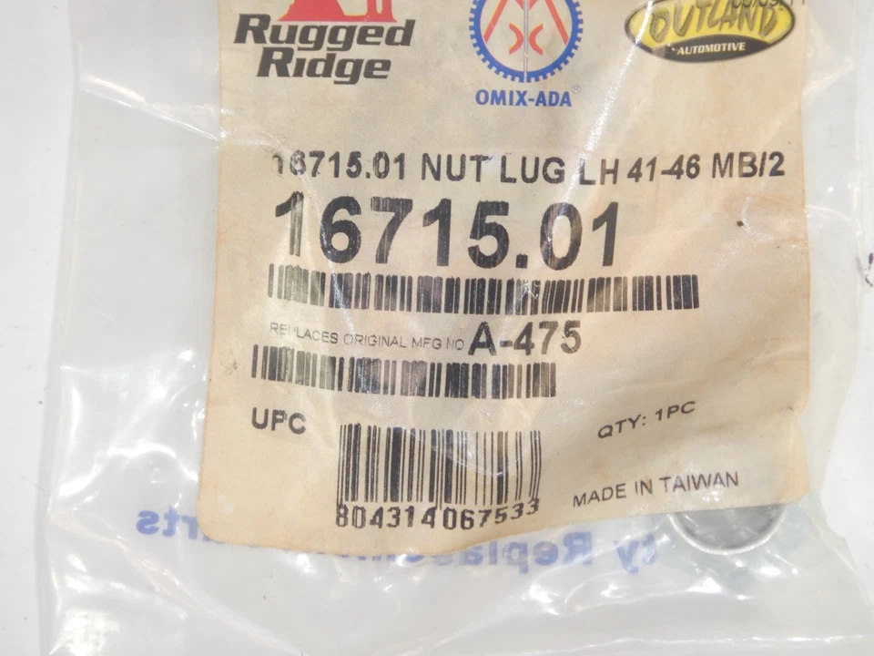 OMIX para Jeep Willys MB GWP 41-45 frenos de tambor tuerca de rosca derecha 16715,01 Foto 4 de 4