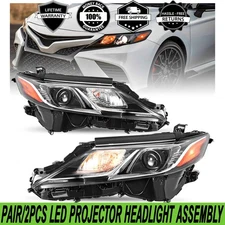 PAIR For Toyota Camry Hybrid SE 2.5L 2018-2024 LED Projector Headlights W/ Bulbs