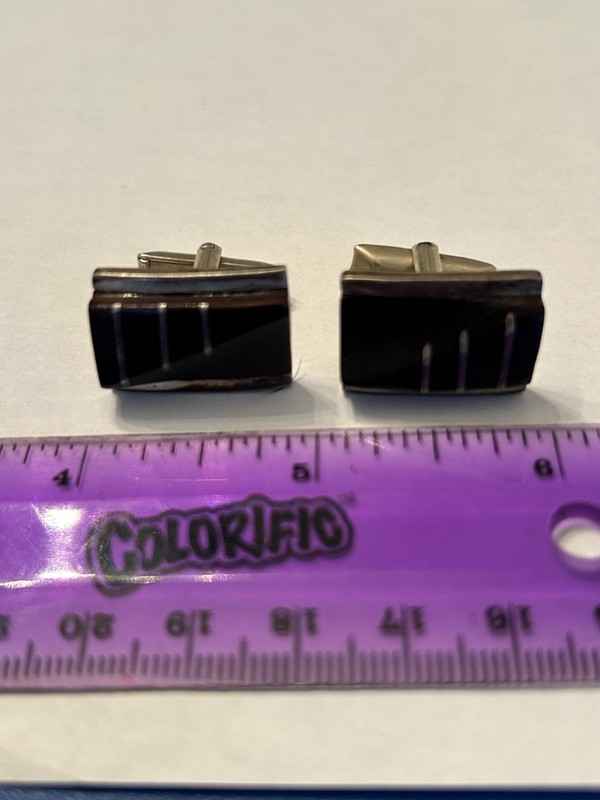 Vintage Taxco Mexico Sterling Silver 925 Cufflinks – Signed PV  iL27