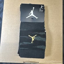 Jordan Jumpman Kids Crew Socks 2 Pack Youth Size S 3Y-5Y Black Tiger Camo New
