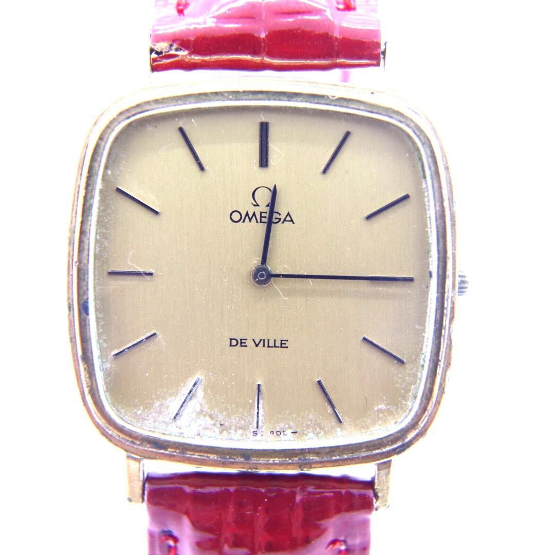 Omega Deville Watch Men's Manual 30mm Square Vintage Gold Swiss