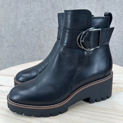 Blondo Dagger Waterproof Ankle Boots 7.5 Leather Lug Sole Platform Moto Booties