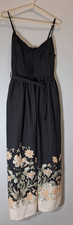 En saison womens medium maxi dress floral pink black boho sweetheart neckline