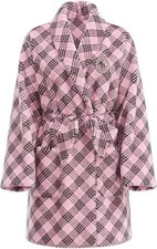 Victoria's Secret Plush Cozy Short Robe for Women, Pink Plaid NWT