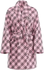 Victoria's Secret Plush Cozy Short Robe for Women, Pink Plaid NWT