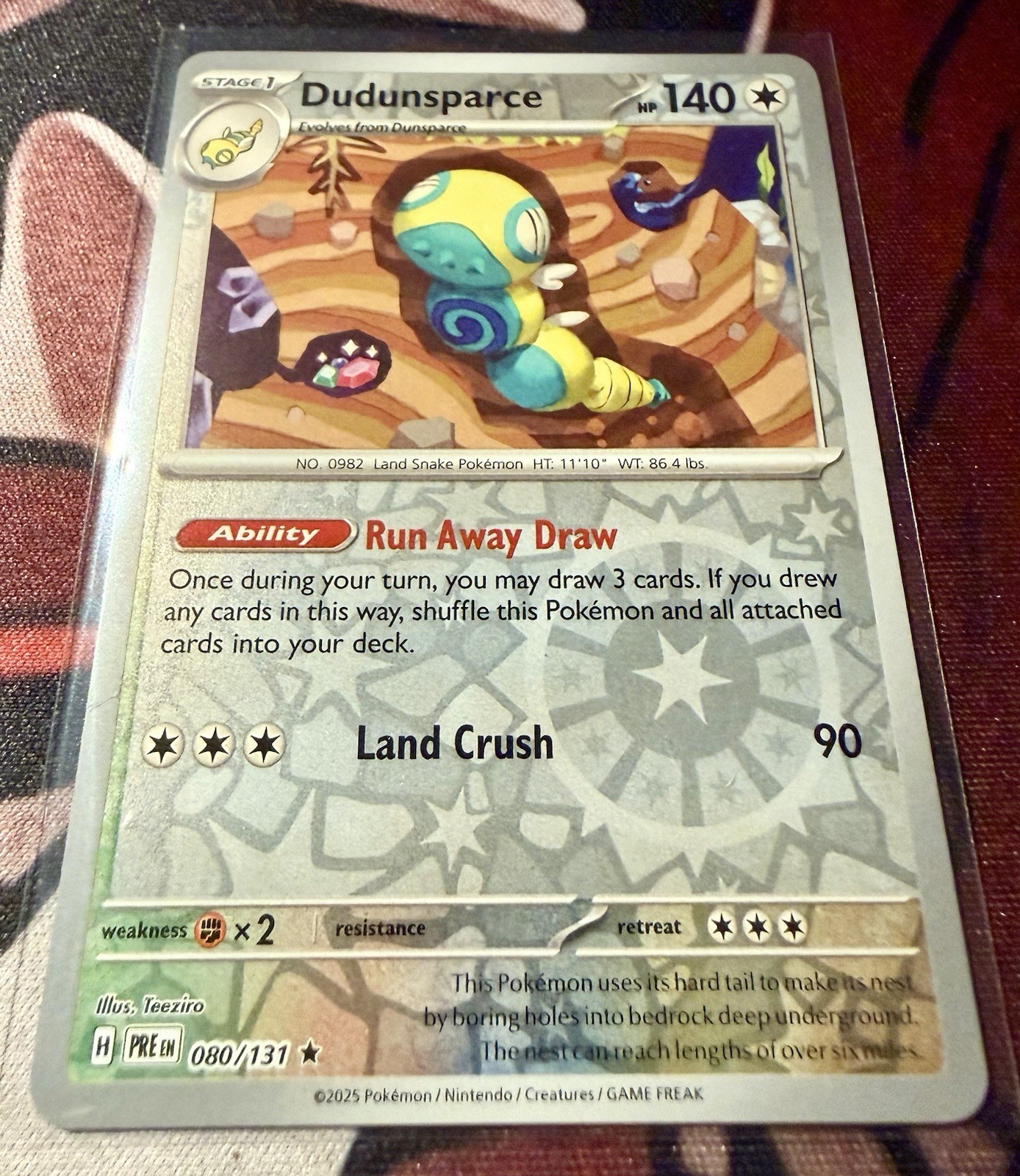 Pokémon TCG SV-Prismatic Evolutions Dudunsparce #80/131 Rare Reverse Holo